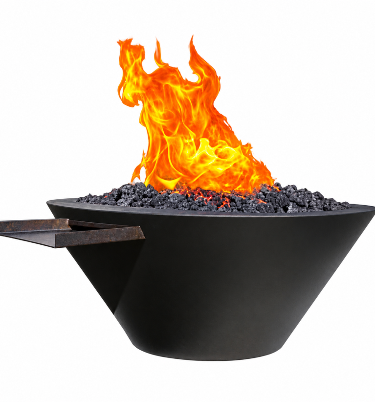 Stainless Steel Round Fire & Water Bowl